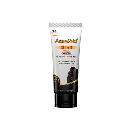 Arena Gold 3 in 1 facewash with Charcoal