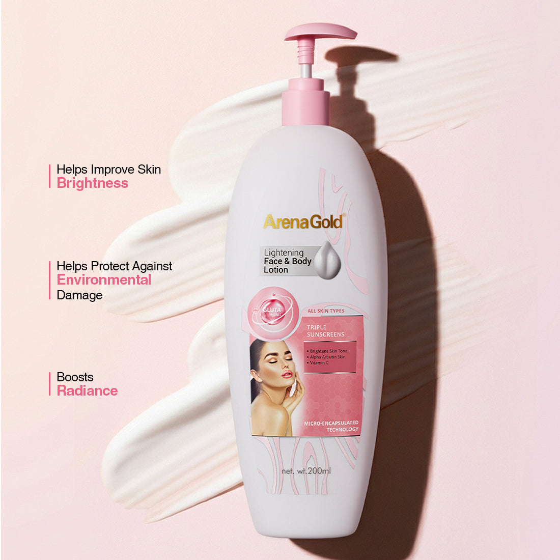 Arena Gold Face & Body Lotion 500ml