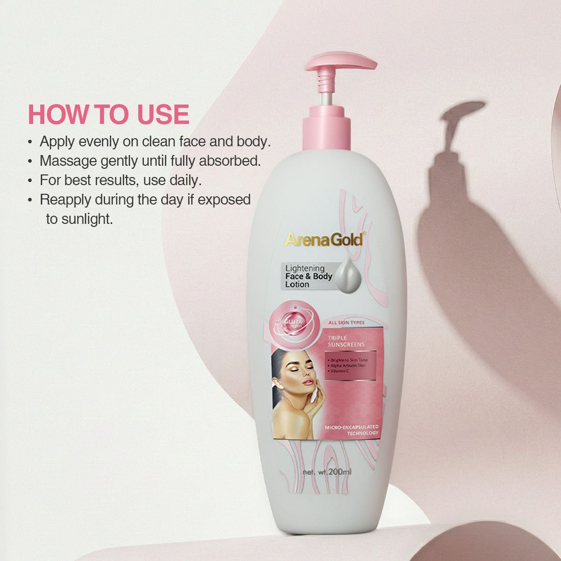 Arena Gold Face & Body Lotion 500ml